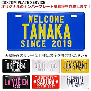 （作ります！）アメリカン・インテリア・プレート（車ナンバー 2列）オリジナル作成 オリジナル作製】オリジナル・アメリカン・インテリア・プレート